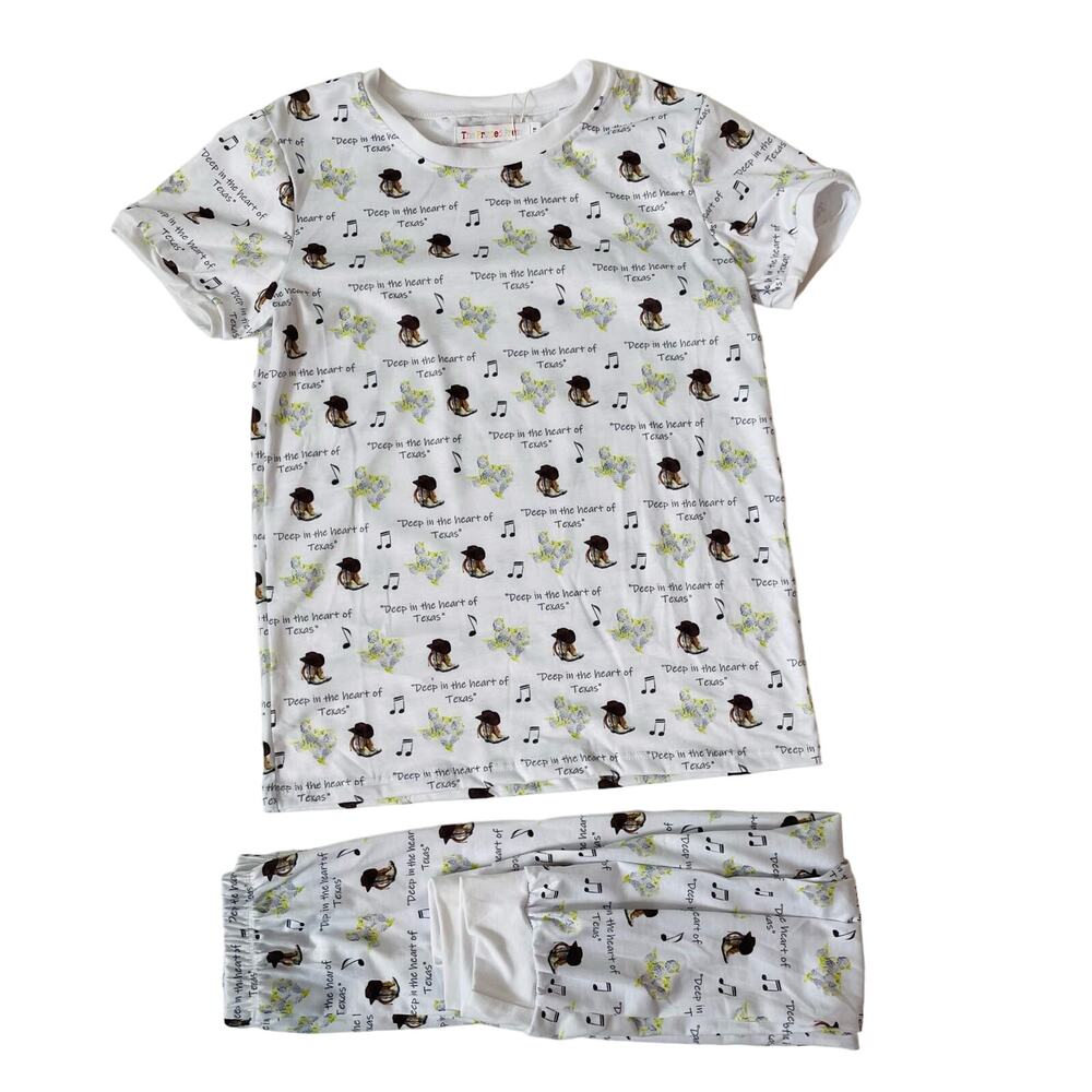 NWT The Printed Press Size 8/9 Heart of Texas PJs